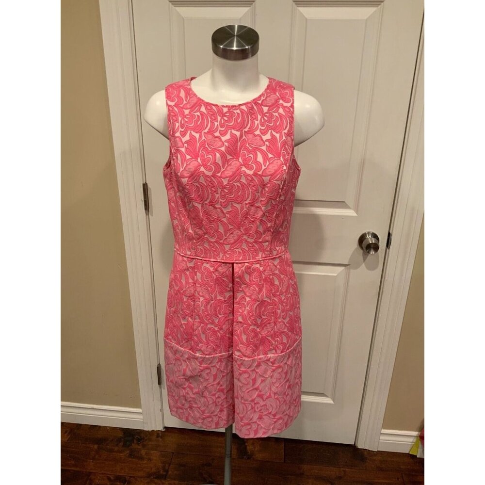 Cynthia Steffe Pink Floral Jacquard Fit & Flare Dress, Size 10